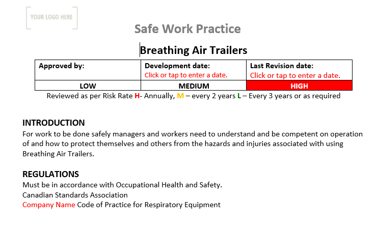 Air Trailers Safe Work Practice