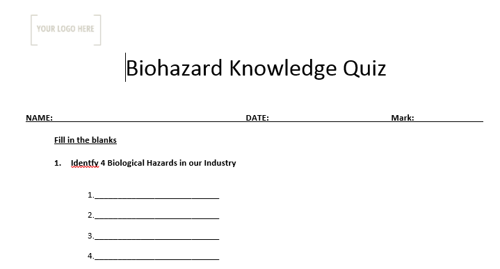 Biological Hazard Policy