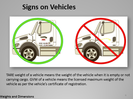 Commercial Vehicles Weight and Dimensions