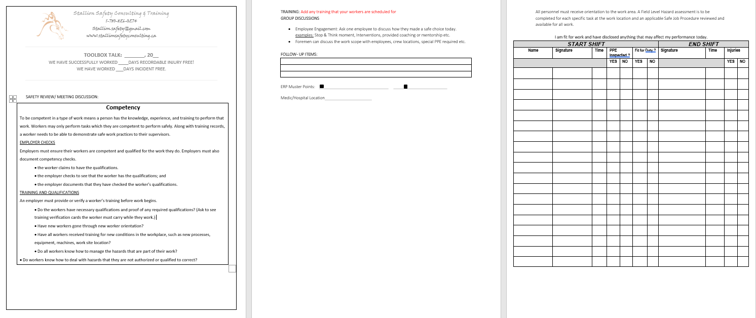 Competency Toolbox Meeting