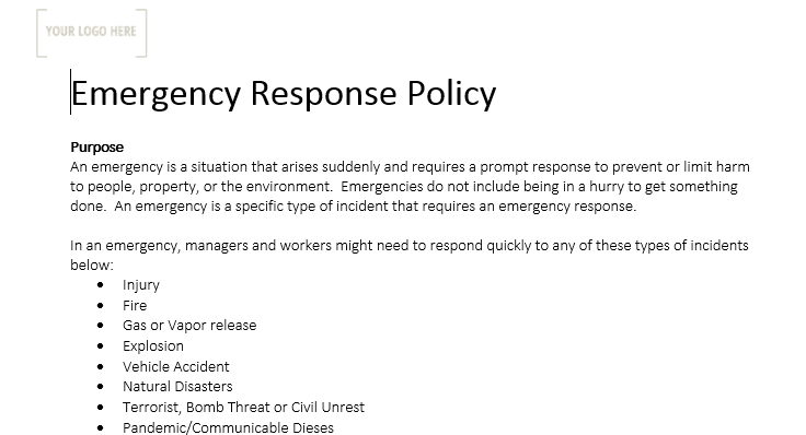 Emergency Response Policy