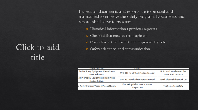 Inspections Safety Meeting