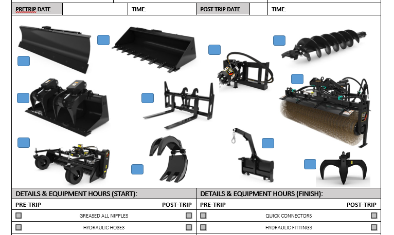 Skid Steer Loader Attachment Inspection