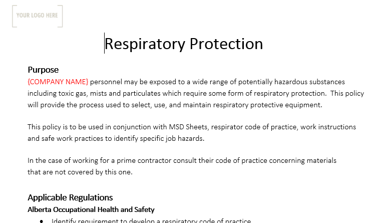 Respiratory Protection Policy