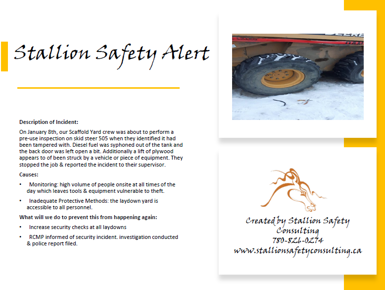 Diesel Syphoned From Skid Steer