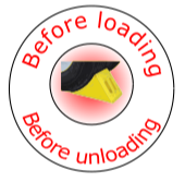 Before Loading/Unloading - Hard Hat Sticker