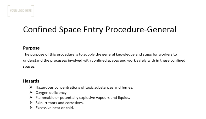 Confined Space Code of Practice