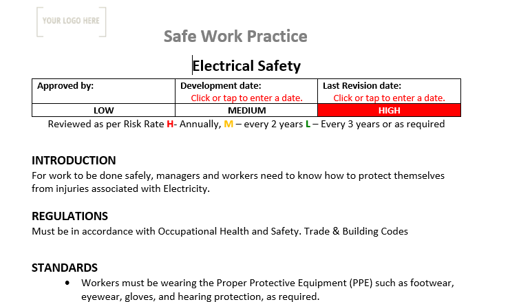Electrical Safe Work Practice