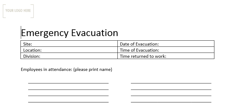 Emergency Evacuation Form
