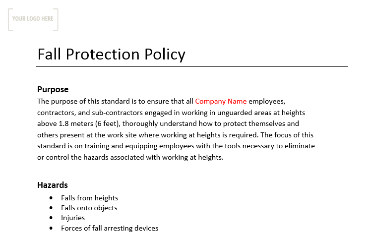 Fall Protection Written Test Fall Protection Code of Practice – Stallion Safety, Training