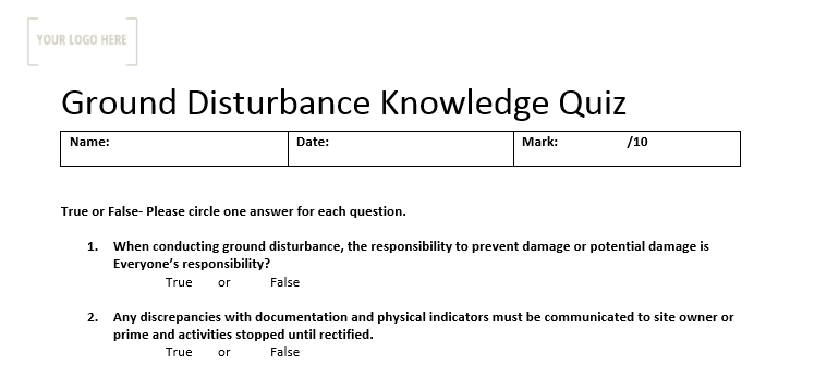 Ground Disturbance Code of Practice