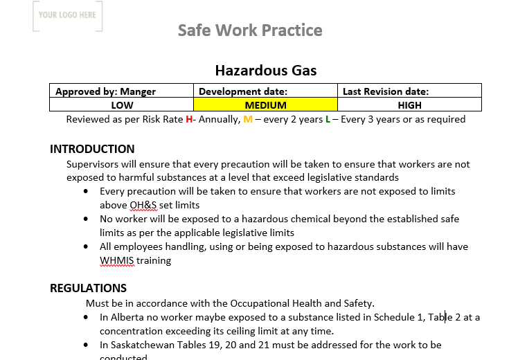 Hazardous Gas Safe Work Practices – Stallion Safety, Training Swag