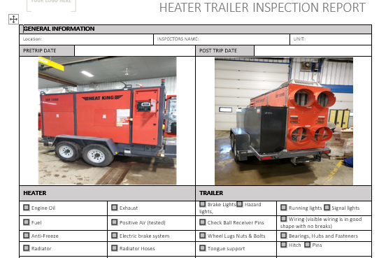 Heater Trailer Inspection