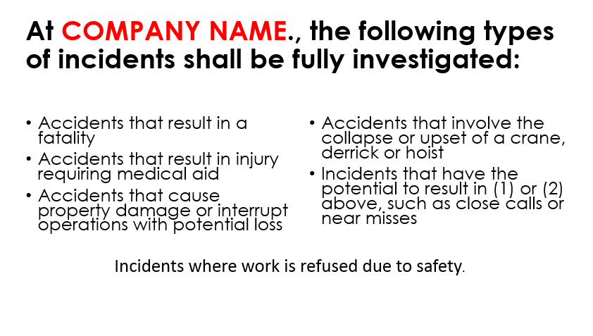 Incident Investigation Safety Meeting