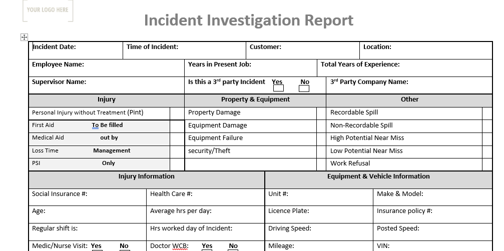 Incident Investigation Package