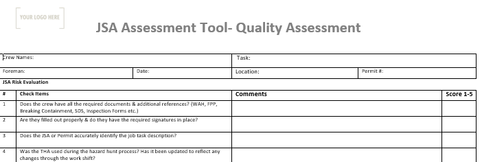 JSA Assessment Tool