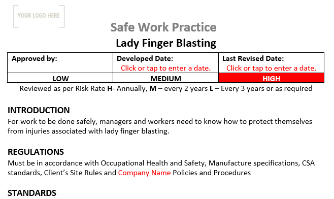 Lady Finger-Sandblasting Safe Work Practice