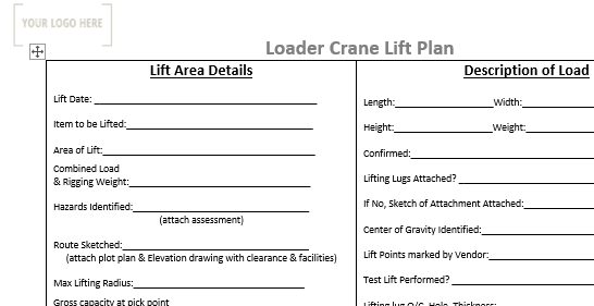 Planned Lift Safe Work Practice