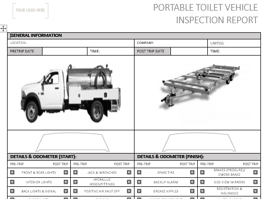 Portable Toilet Vehicle Inspection