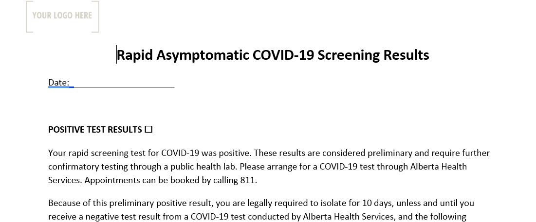 Rapid Asymptomatic COVID-19 Screening Program