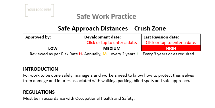 Safe Approach Step One Safe Approach Distance Safe Work Practice – Stallion Safety, Training