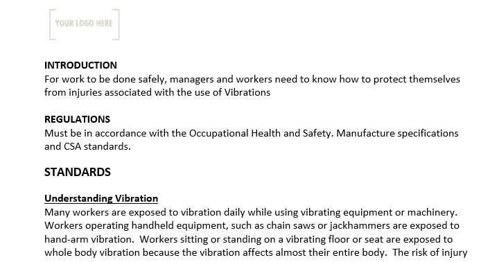 Vibration Code of Practice