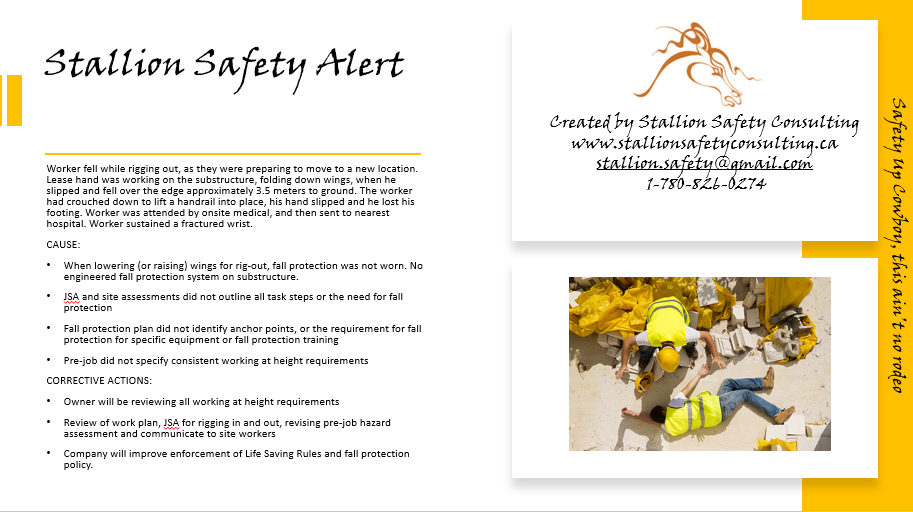Worker Fall From Heights Safety Alert