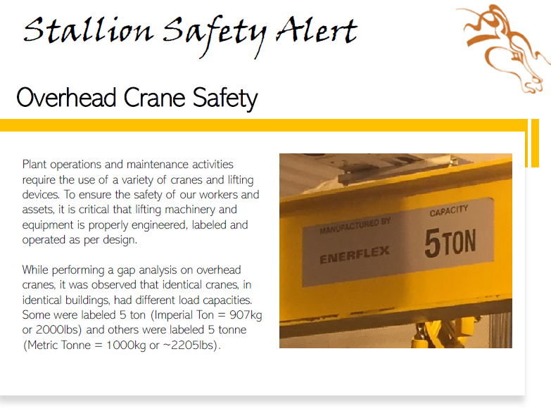 Overhead Crane Safety Alert