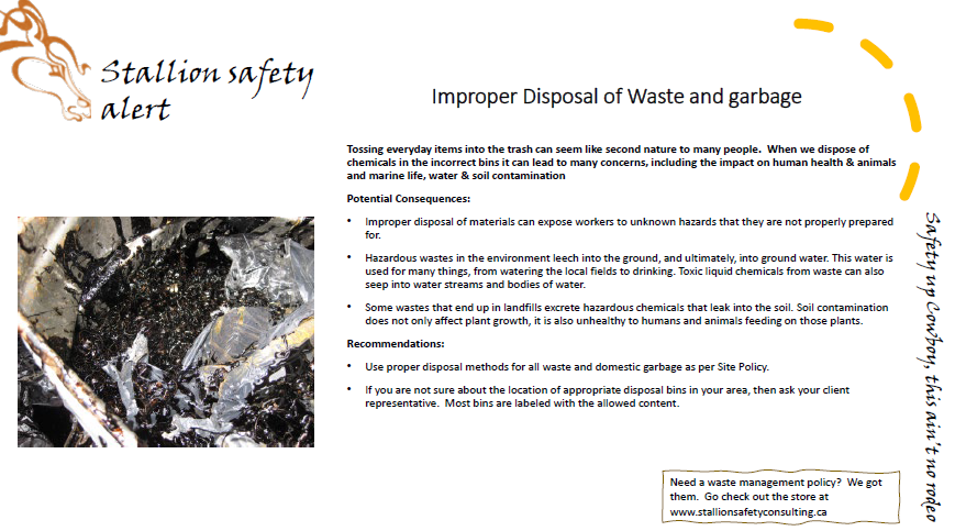Disposal of Waste and garbage