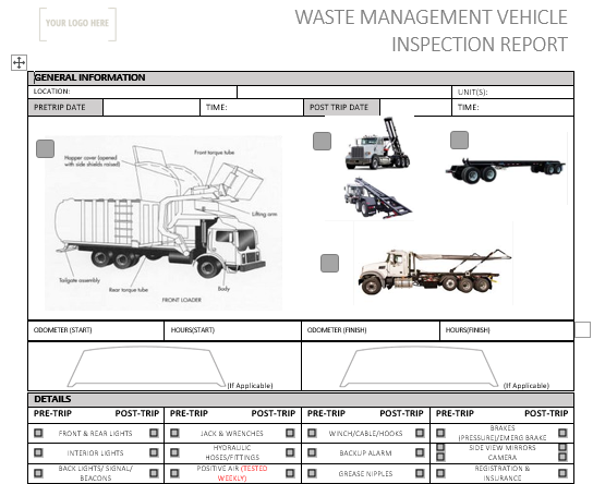Waste Management Truck Pre Use Inspection